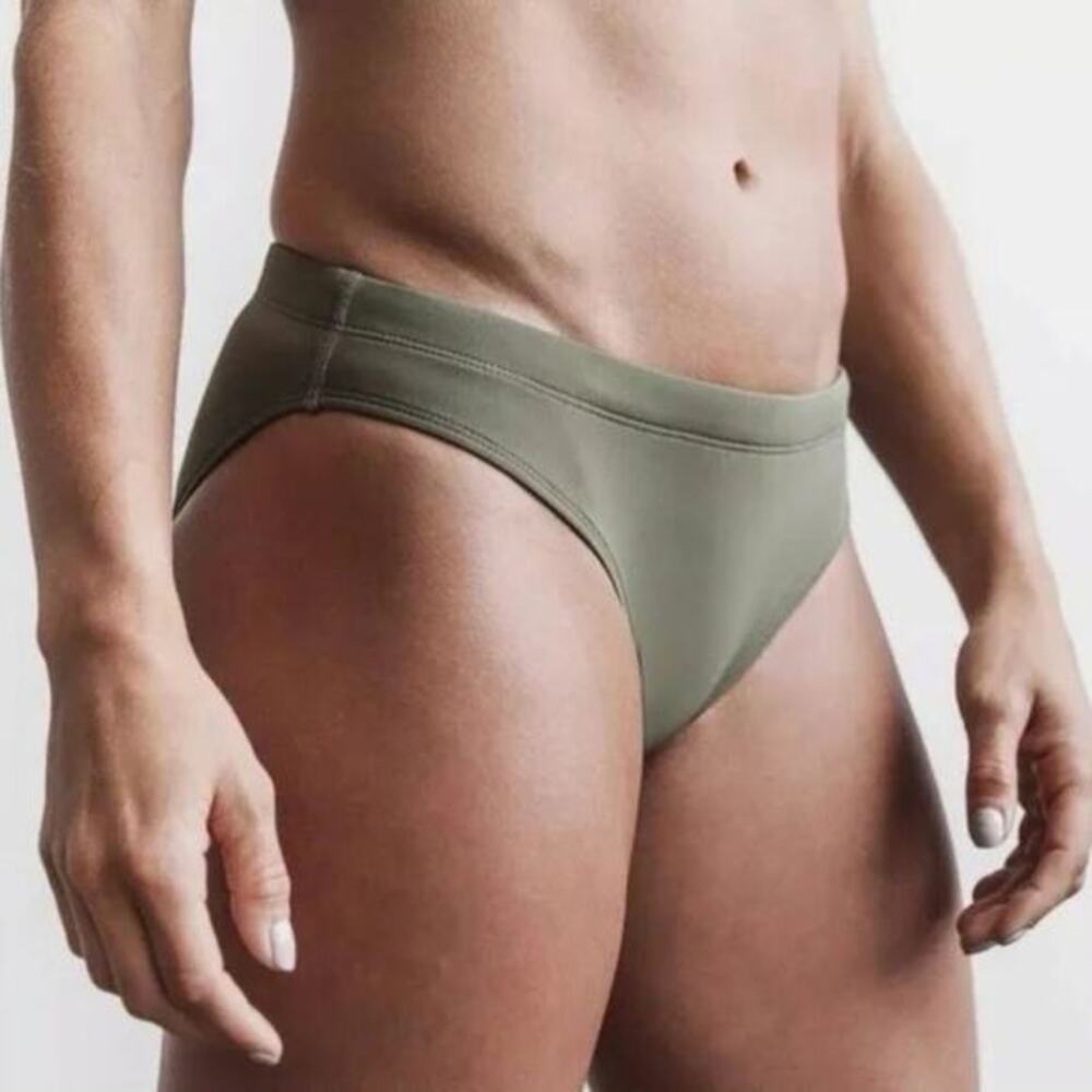 NoBull Women's‎ Army Green Lined Bikini Bottoms Swimwear Small